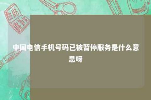 中国电信手机号码已被暂停效劳是什么意思呀