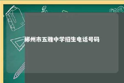 郴州市五雅中学招生电话号码